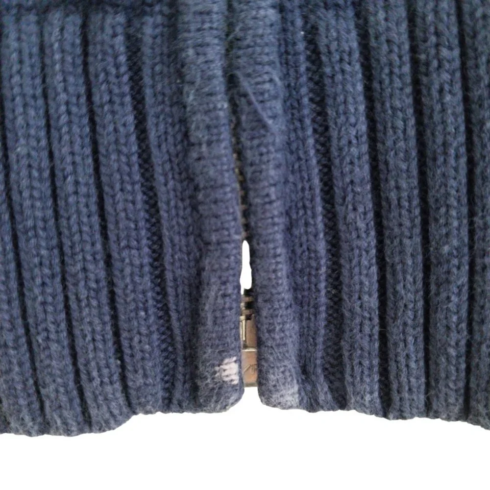 Ralph Lauren Sport Women’s Medium Navy Blue Long Sleeve Full Zip Fitted Sweater - Picture 11 of 11